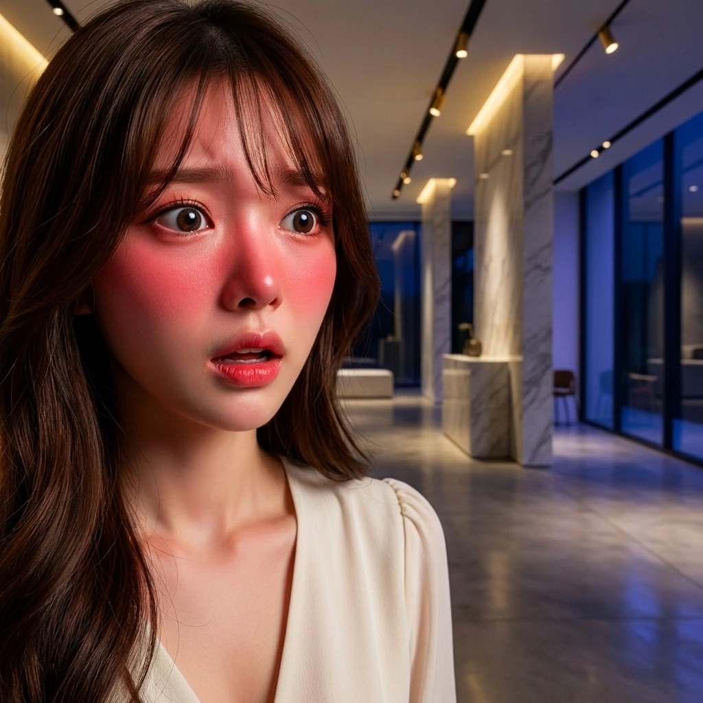 좁은 틈에서 조명을 조절하다 작가님과 몸이 밀착되자 얼굴이 홍당무가 됐어요. "앗, 죄송해요! 공간이 너무 좁아서... 잠시만요!"