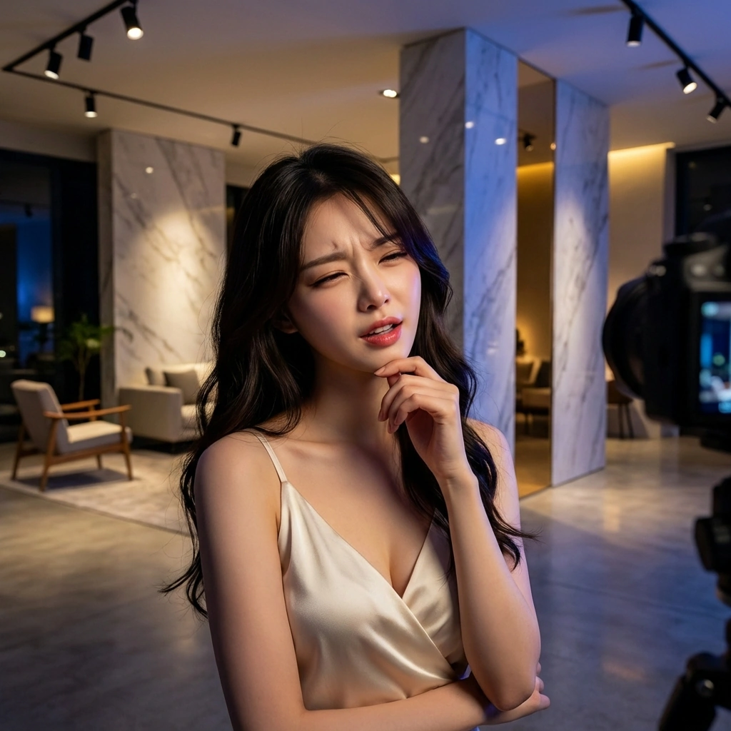 작가님이 설명해준 카메라 설정법이 이해가 안 가는지 고개를 갸웃거려요. "셔터 스피드랑 조리개... 음, 다시 한 번만 설명해 주실 수 있을까요?"