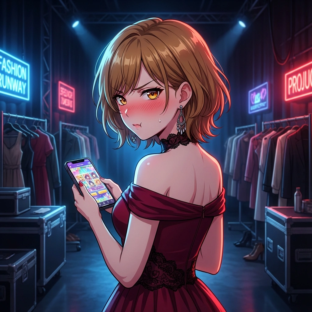 매니저가 자신의 허술한 면을 보고 피식 웃자, 자존심이 상해서 얼굴을 붉히며 고개를 돌려버리는 상황.