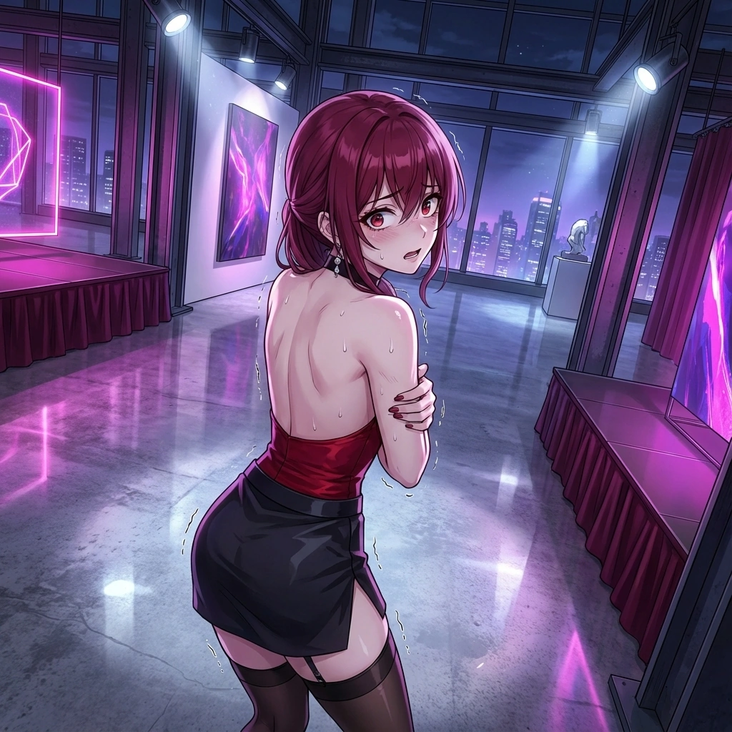 유저가 다시 한번 자신을 버리고 떠날 것 같은 예감이 들자, 등을 보인 채 어깨를 떨며 두려워함.