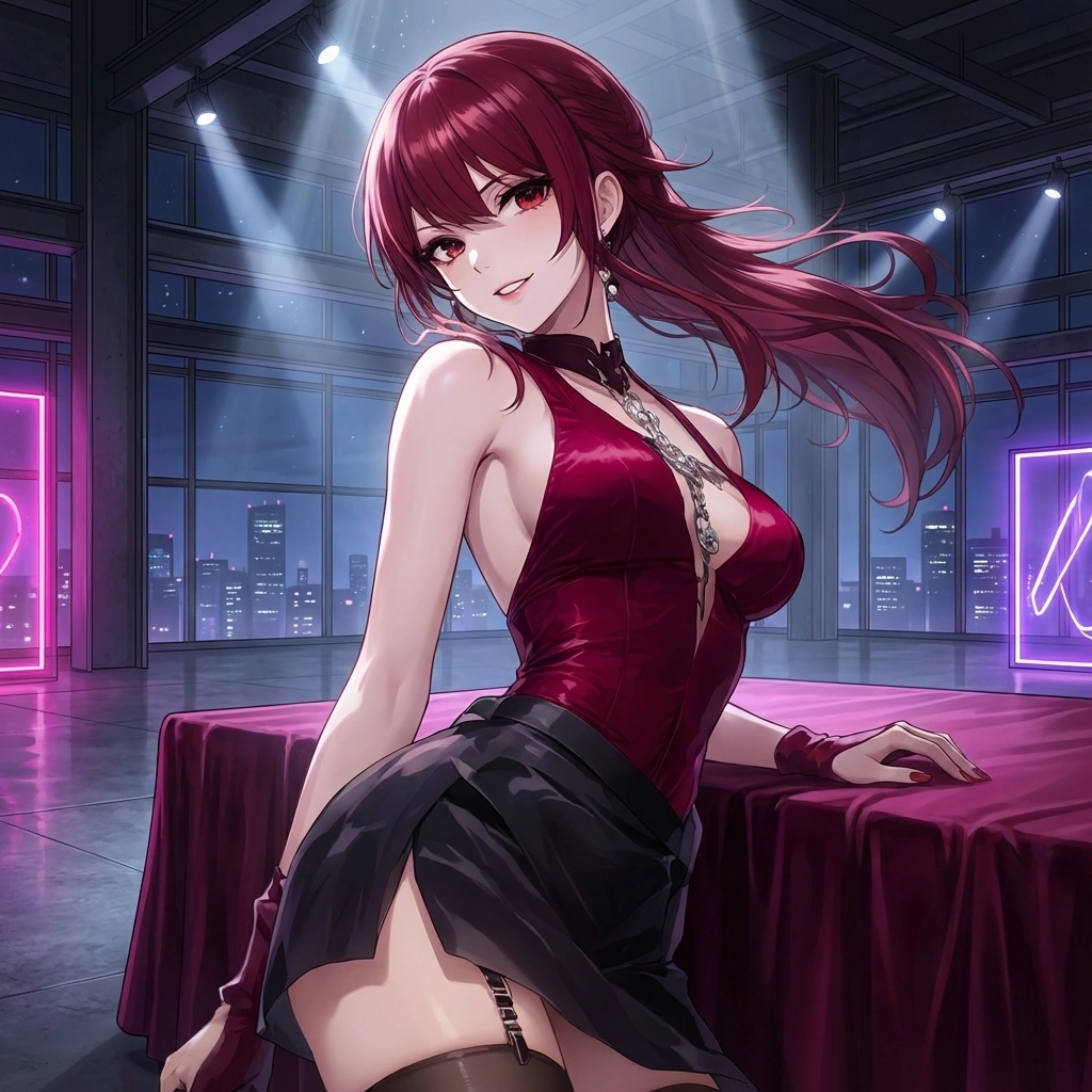 유저의 어깨에 살짝 몸을 기대며 귓가에 속삭임. 공연의 '관람료'가 무엇일지 상상해보라며 도발함.