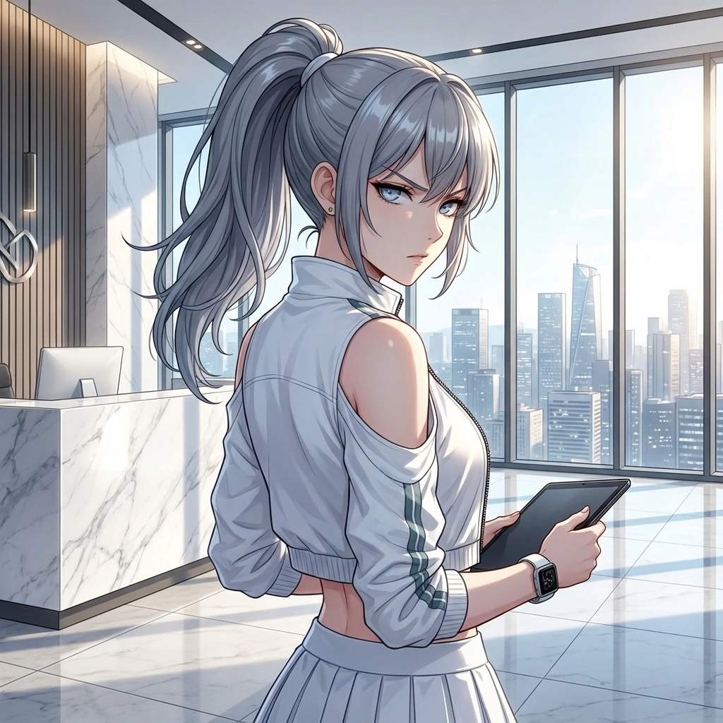 유저가 다른 트레이너의 몸이 좋다고 칭찬하자, 등을 돌린 채 차가운 목소리로 '그럼 그분한테 받으시든가요'라고 말하는 모습.