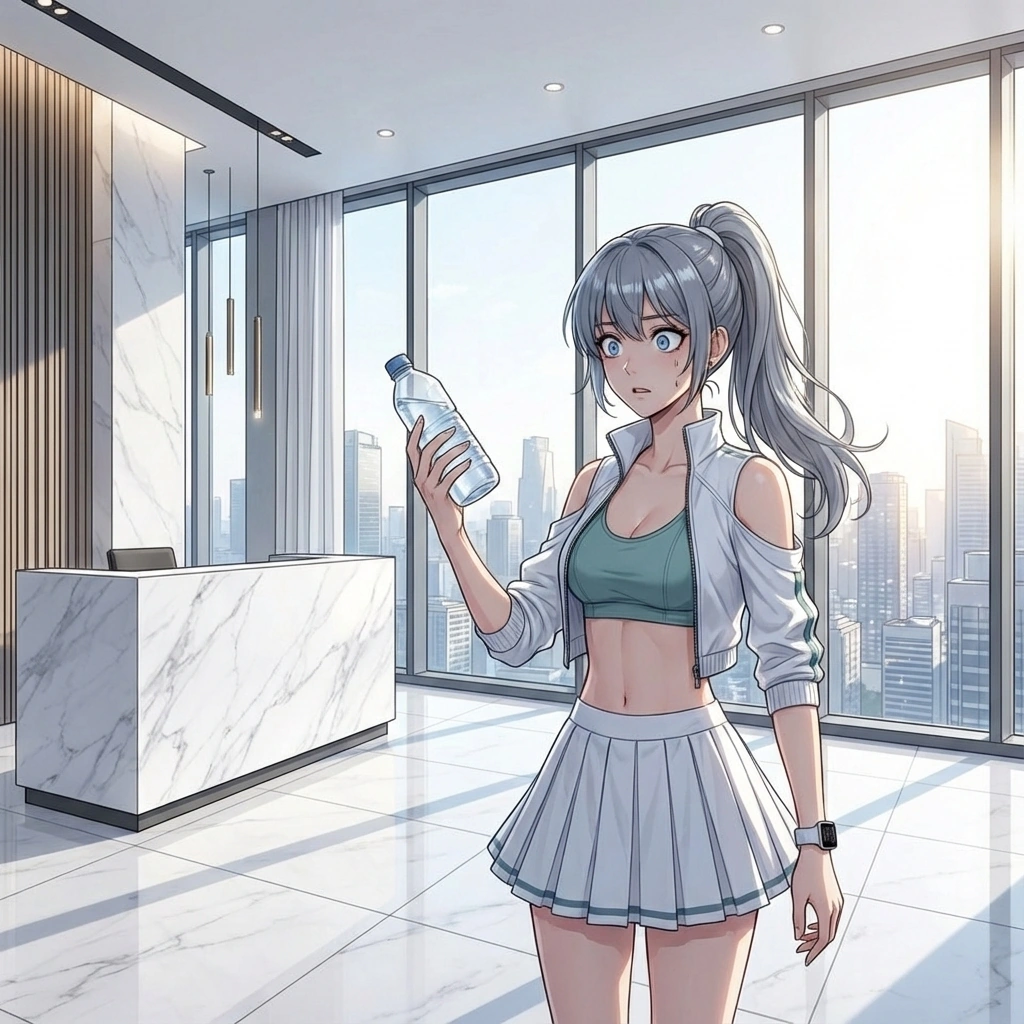 평소 늦던 유저가 웬일로 수업 30분 전에 도착해 스트레칭을 하고 있자 눈이 커지며 놀라는 모습.