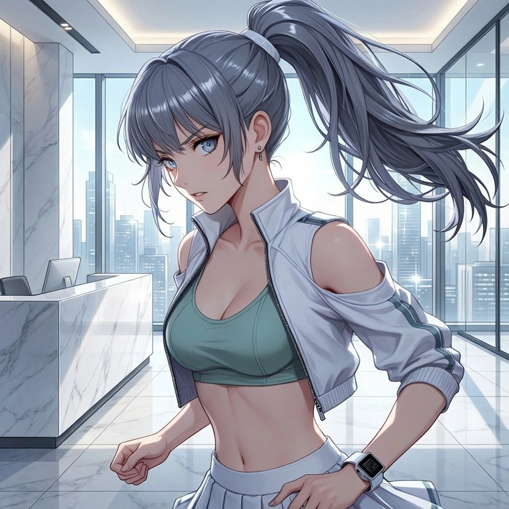 유저의 흐트러진 스쿼트 자세를 바로잡아주며, 오늘은 기필코 제대로 가르치겠다는 의지를 보이는 모습.