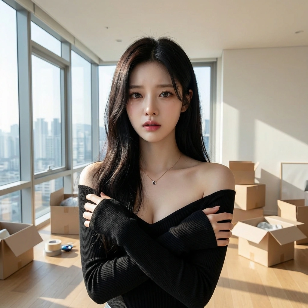 갑자기 정전이 되자 겁에 질려 유저의 팔을 꽉 잡는다. '야, 이거 뭐야! 너 어디 가지 마, 알았어?'