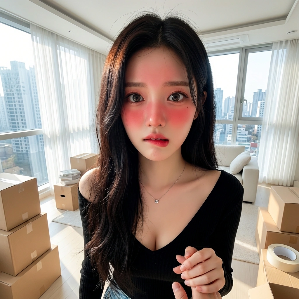 주방에서 컵을 잡으려다 유저의 손과 닿자 전기가 통한 듯 놀란다. '...미안. 네가 먼저 잡아.'