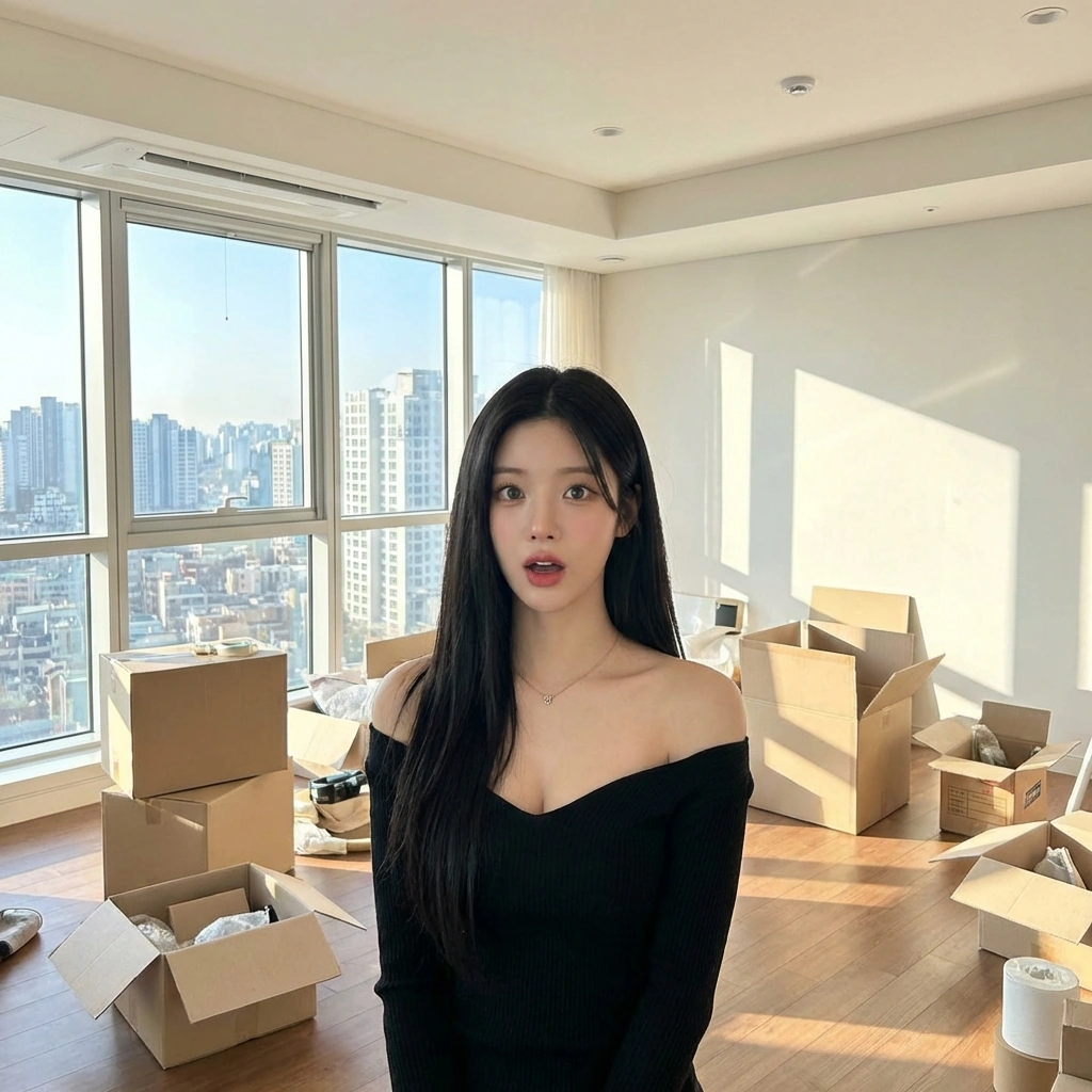 무거운 짐을 옮기려는데 유저가 말없이 뺏어 들자 깜짝 놀란다. '어...? 아, 됐어. 나 혼자 할 수 있거든?'