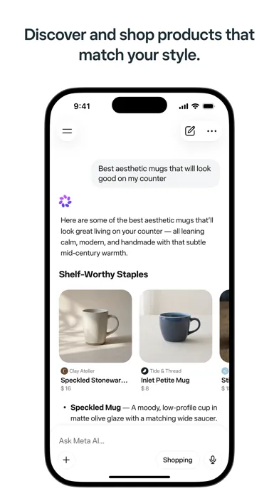 Meta AI - Assistant & Glasses 모바일 UI 스크린샷 2