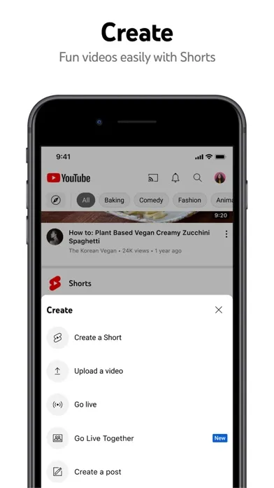 YouTube 모바일 UI 스크린샷 1