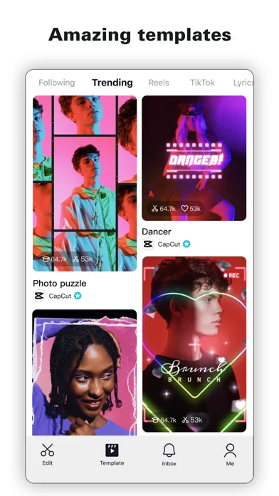 CapCut: Photo & Video Editor 모바일 UI 스크린샷 1