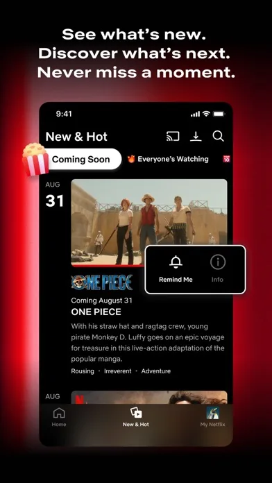 Netflix 모바일 UI 스크린샷 1