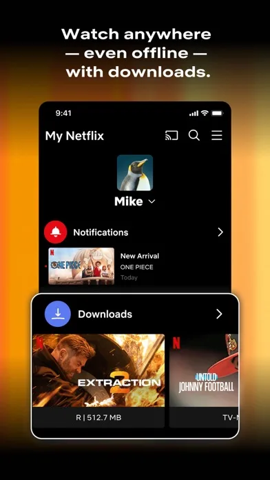Netflix 모바일 UI 스크린샷 2