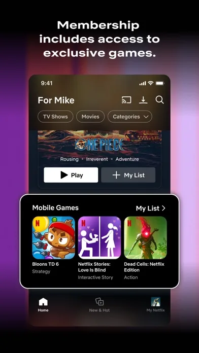 Netflix 모바일 UI 스크린샷 3