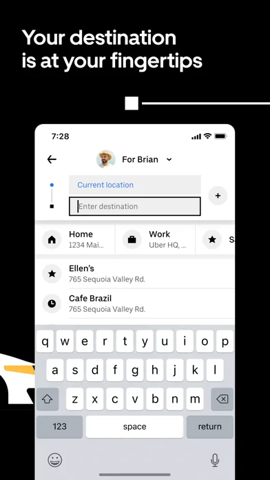 Uber - Request a ride 모바일 UI 스크린샷 3