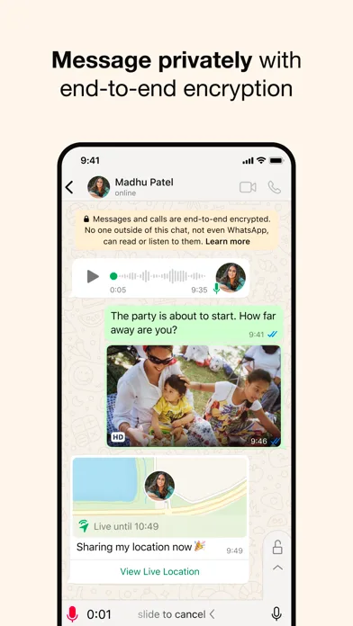 WhatsApp Messenger 모바일 UI 스크린샷 2